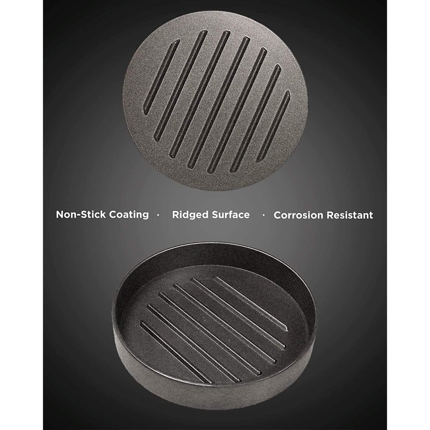 Non-Stick Aluminum Hamburger Press Patty Maker BBQ Burger Mold “Dad Grill Boss” DailySale
