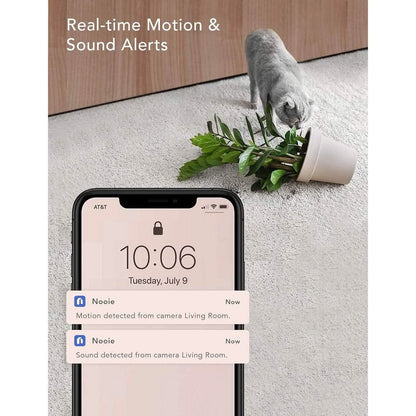 nooie 1080P Home Security Camera, Motion Tracking, Super IR Night Vision, Works with Alexa, Two-Way Audio, Motion & Sound Detection  (Refurbished) DailySale