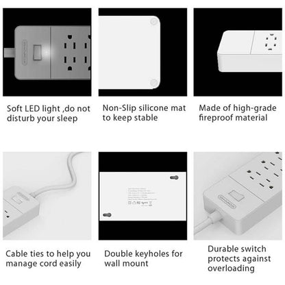 NTON Power USP US Electric Plug 8 AC Power Outlet with USB Charger DailySale