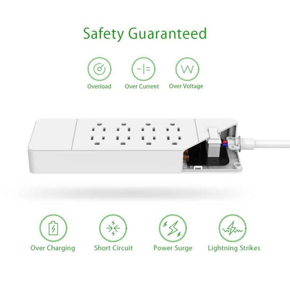 NTON Power USP US Electric Plug 8 AC Power Outlet with USB Charger DailySale