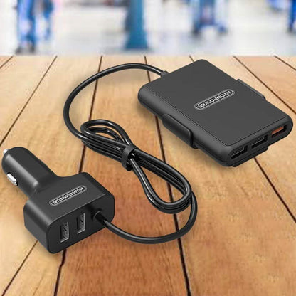 NTONPOWER 5 USB Ports Car Charger with 1.8 Extension Cable DailySale