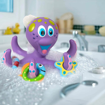 Nuby Floating Purple Octopus with 3 Hoopla Rings Interactive Bath Toy DailySale