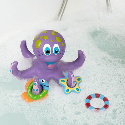 Nuby Floating Purple Octopus with 3 Hoopla Rings Interactive Bath Toy DailySale