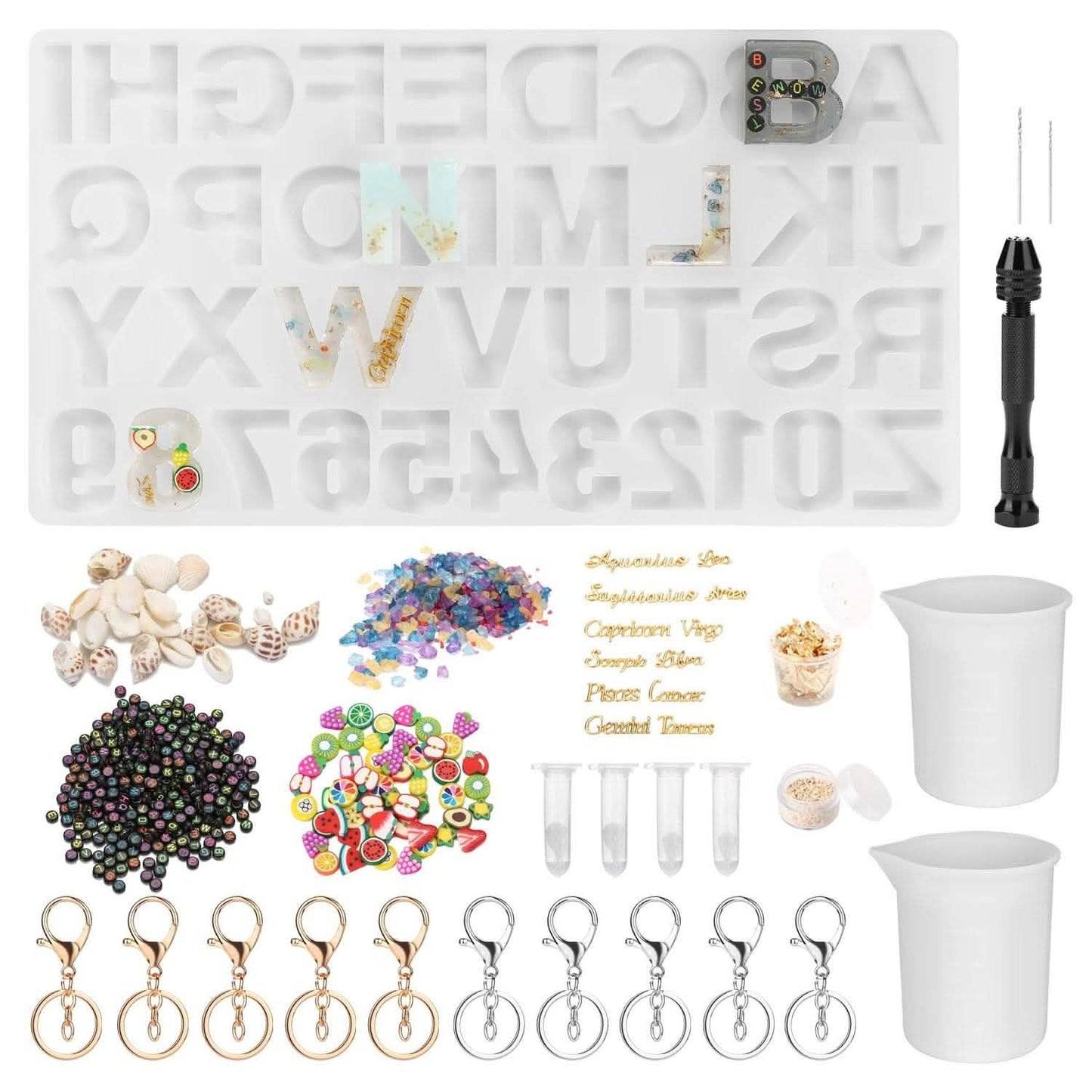 Numbers Alphabet Mold for DIY Craft Casting with Resin Decoration Fillers Set Kit DailySale