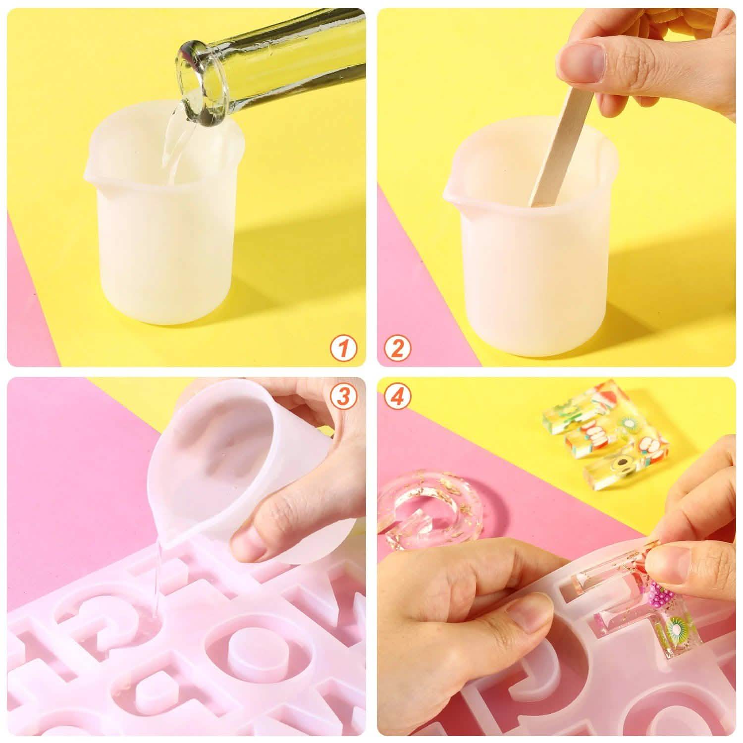 Numbers Alphabet Mold for DIY Craft Casting with Resin Decoration Fillers Set Kit DailySale