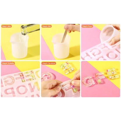 Numbers Alphabet Mold for DIY Craft Casting with Resin Decoration Fillers Set Kit DailySale
