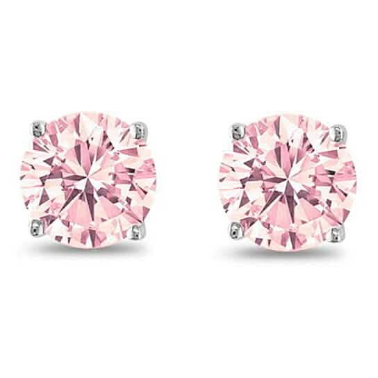 October Birthstone Pink 925 Sterling Silver Round Cz Stud Earring DailySale