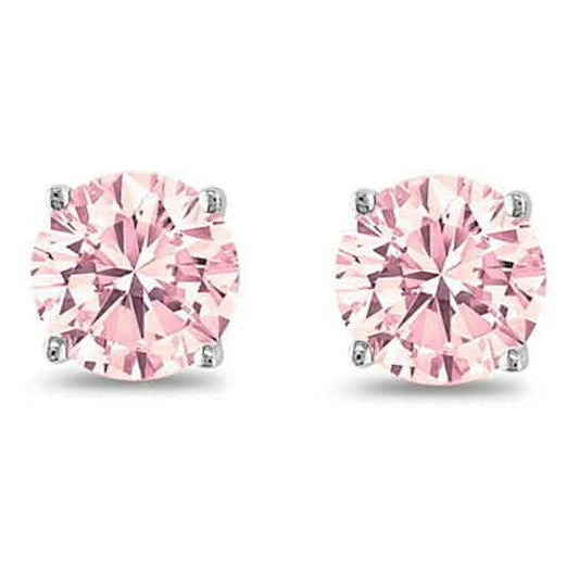 October Birthstone Pink 925 Sterling Silver Round Cz Stud Earring DailySale