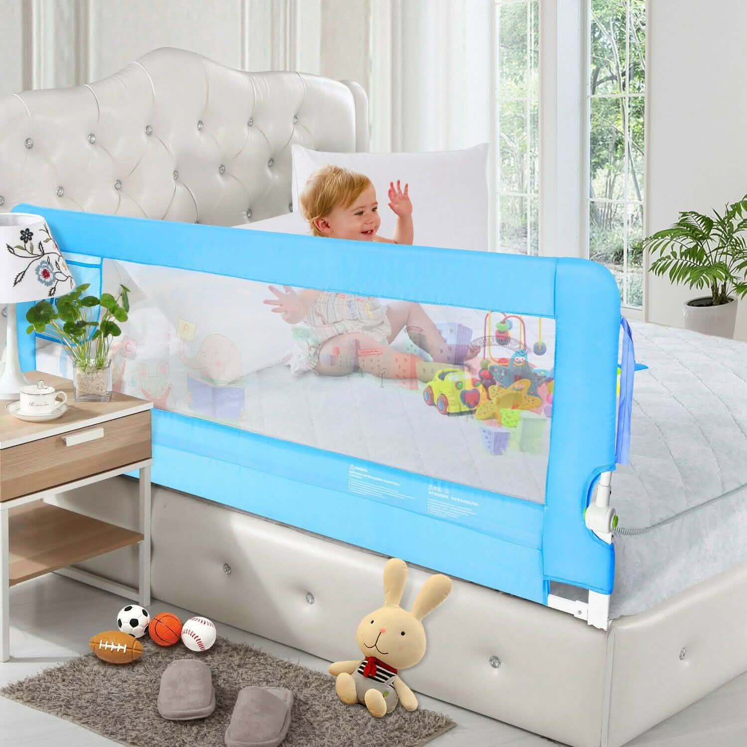 Odoland 180cm 71" Safety Bed Rail Anti Falling Guard Foldable Baby Child Toddler DailySale