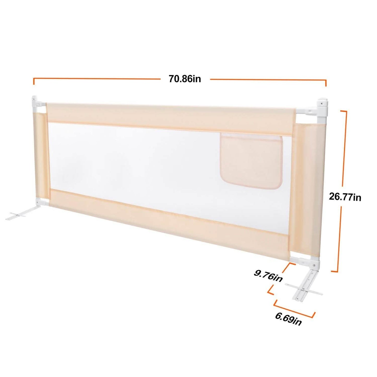 Odoland 70in Foldable Baby Toddler Safety Bed Rail Anti Falling Guard DailySale