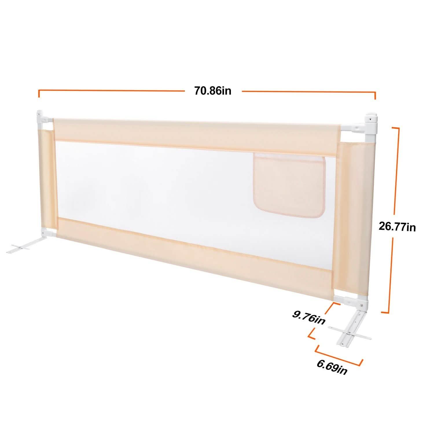 Odoland 70in Foldable Baby Toddler Safety Bed Rail Anti Falling Guard DailySale