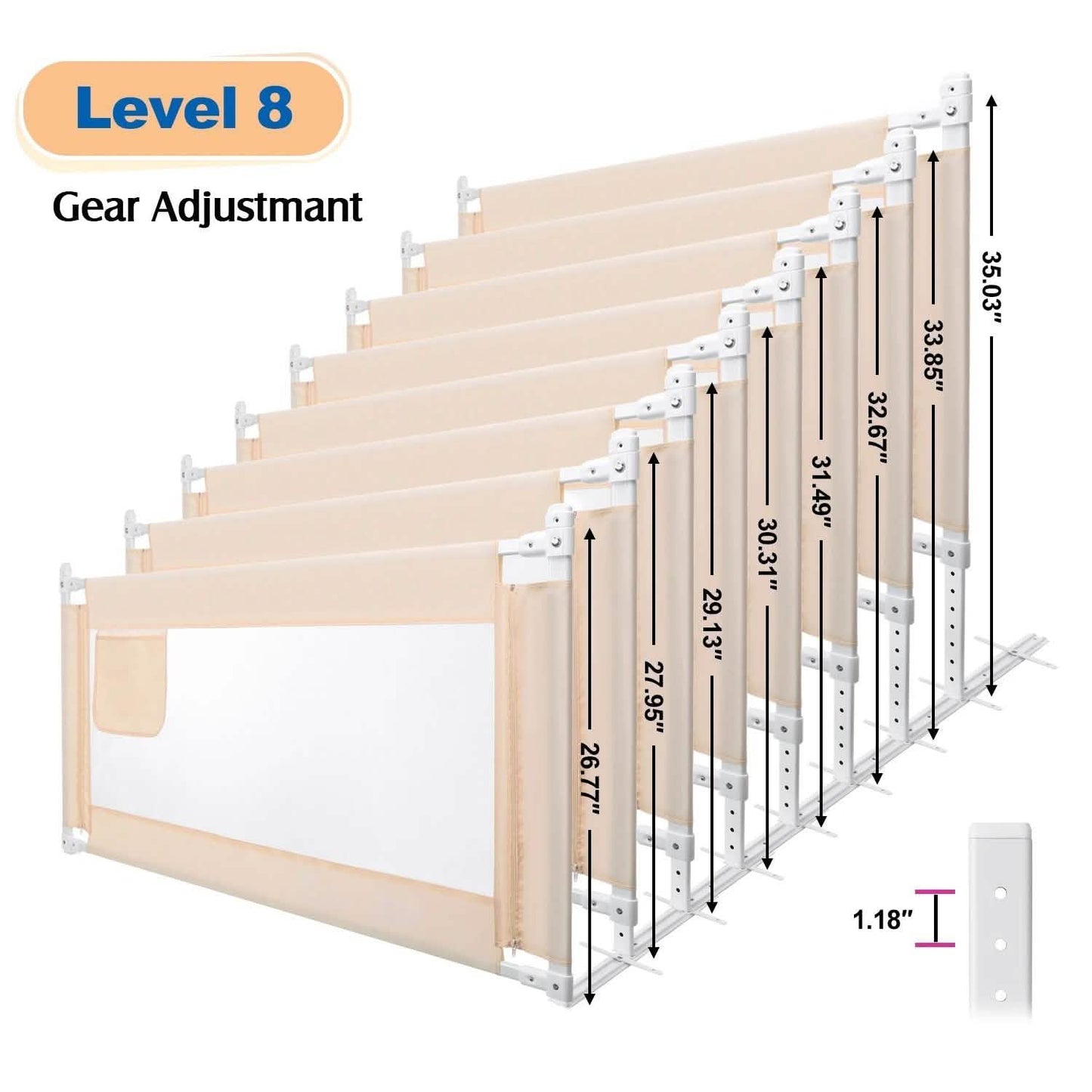Odoland 70in Foldable Baby Toddler Safety Bed Rail Anti Falling Guard DailySale
