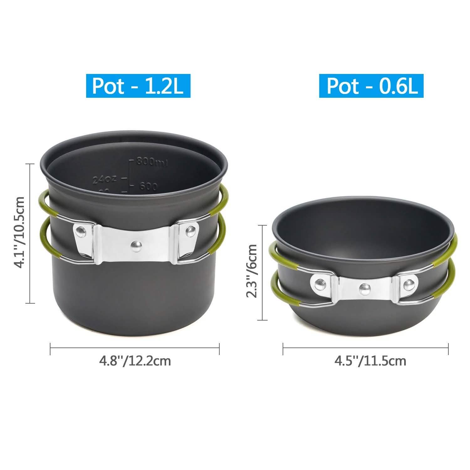 ODOLAND Camping Cookware Kit Lightweight Portable Cookware Set DailySale