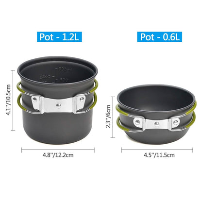 ODOLAND Camping Cookware Kit Lightweight Portable Cookware Set DailySale