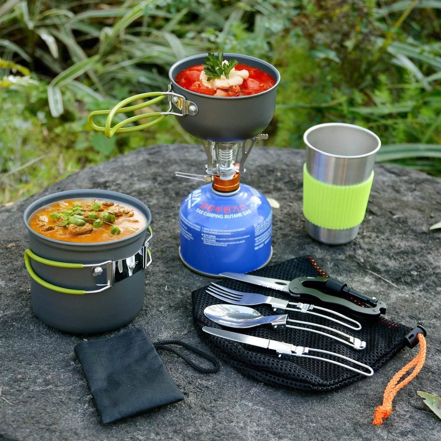 ODOLAND Camping Cookware Kit Lightweight Portable Cookware Set DailySale