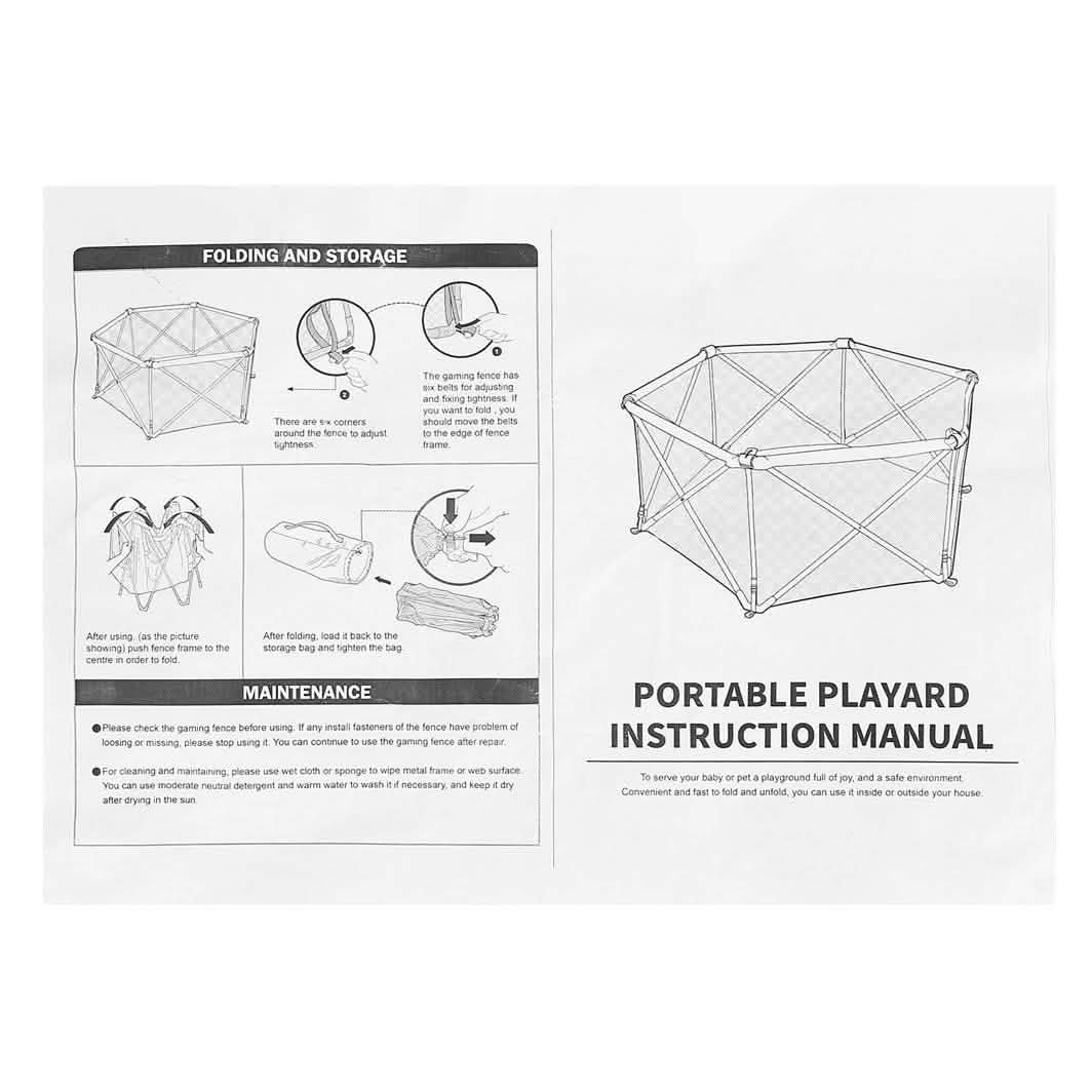Odoland Safety Portable Playpen Infants Toddler Fence DailySale