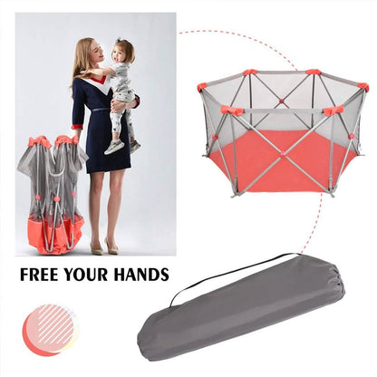 Odoland Safety Portable Playpen Infants Toddler Fence DailySale