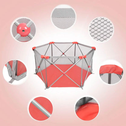 Odoland Safety Portable Playpen Infants Toddler Fence DailySale