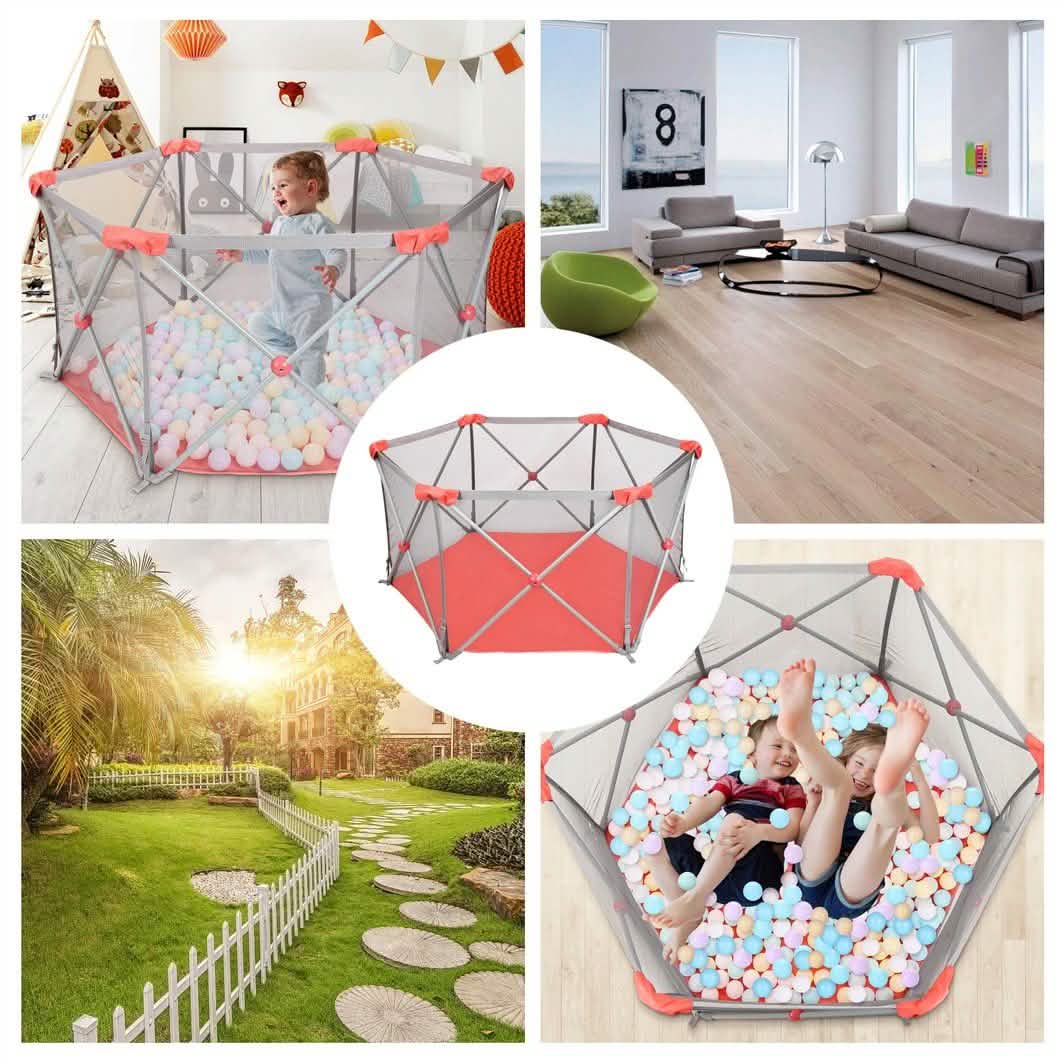 Odoland Safety Portable Playpen Infants Toddler Fence DailySale