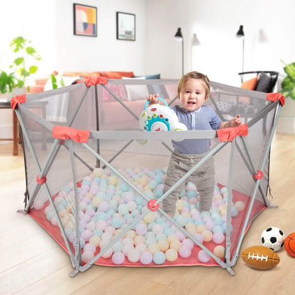 Odoland Safety Portable Playpen Infants Toddler Fence DailySale