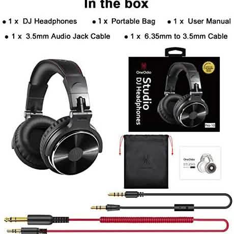 OneOdio Wired Over Ear Headphones Studio Monitor & Mixing DJ Stereo Headsets DailySale