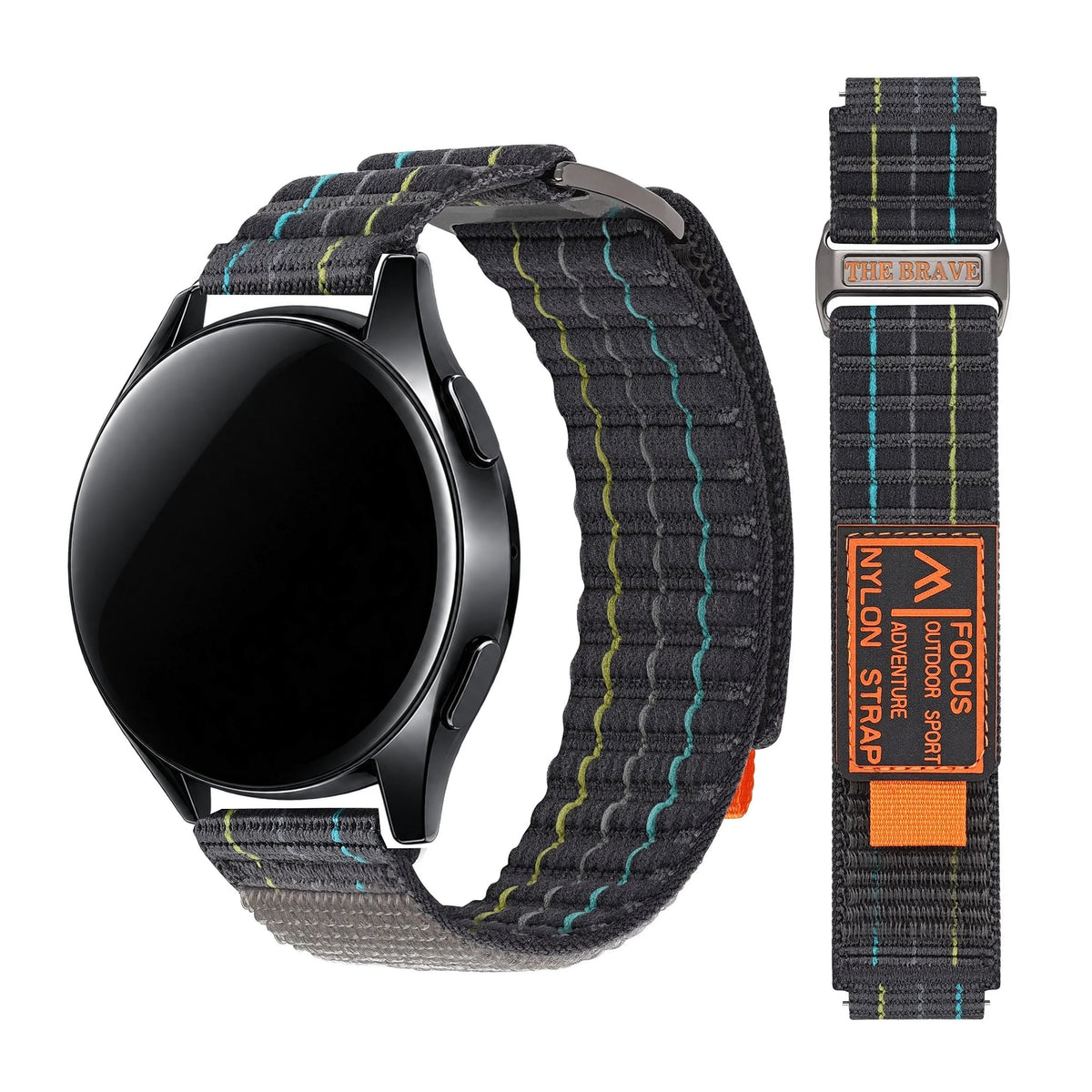 OnePlus Watch Striped Nylon Sport Loop Band, Hook-and-Loop BandsCo Straps