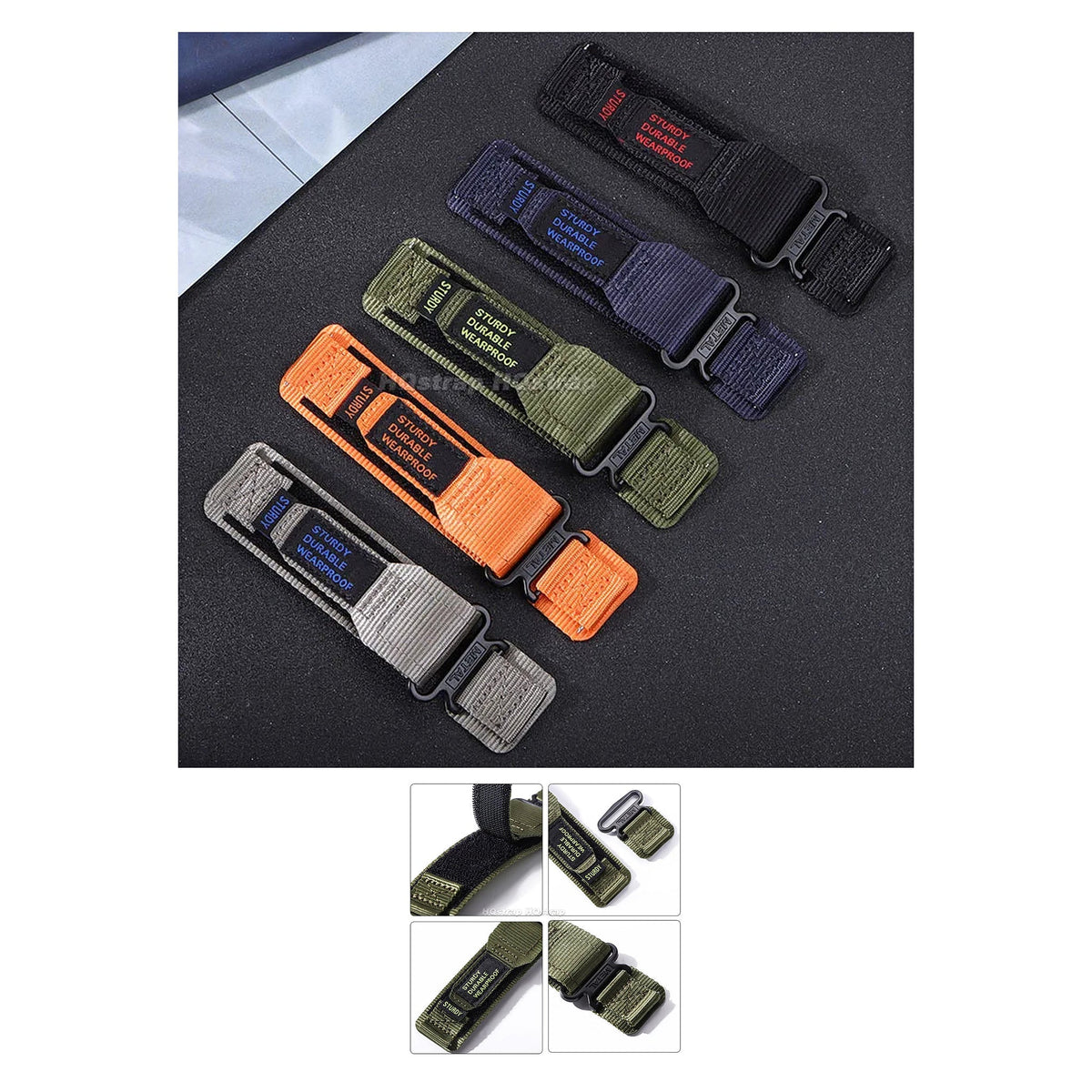 OnePlus Watch Rugged Nylon Band with Hook-and-Loop and Metal Ring BandsCo Straps