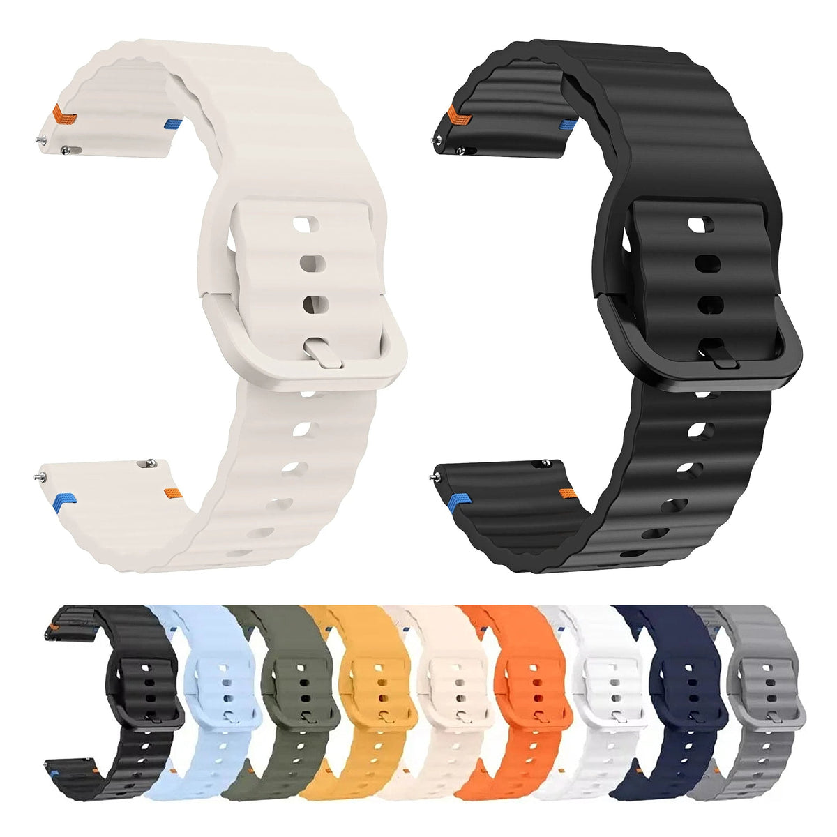 OnePlus Watch Wave-Texture Silicone Band, 11 Colors BandsCo Straps