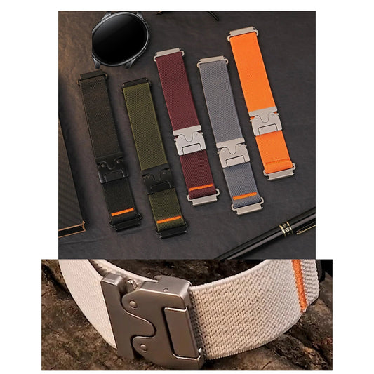 OnePlus Watch Stretch Nylon Band with Metal Clip Buckle BandsCo Straps