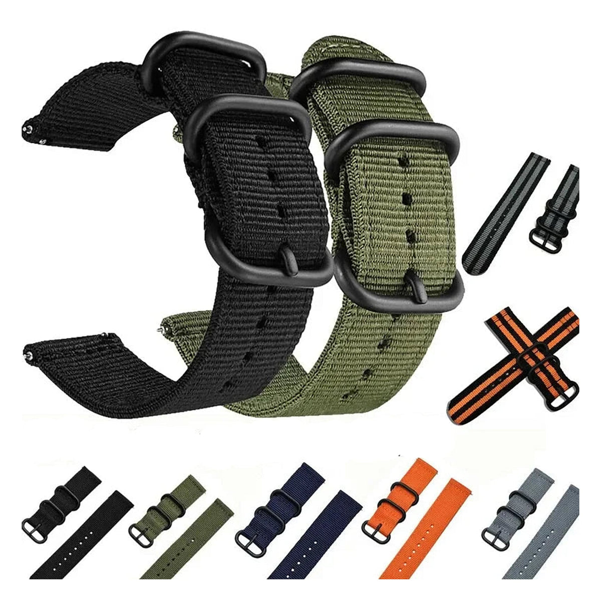 OnePlus Watch Nylon NATO-Style Two-Piece Band, Quick Release BandsCo Straps