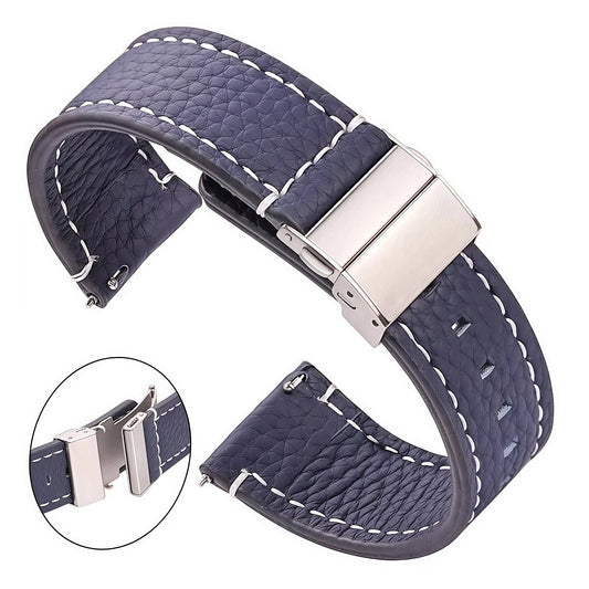 OnePlus Watch Leather Band with Folding Clasp, Stitched BandsCo Straps