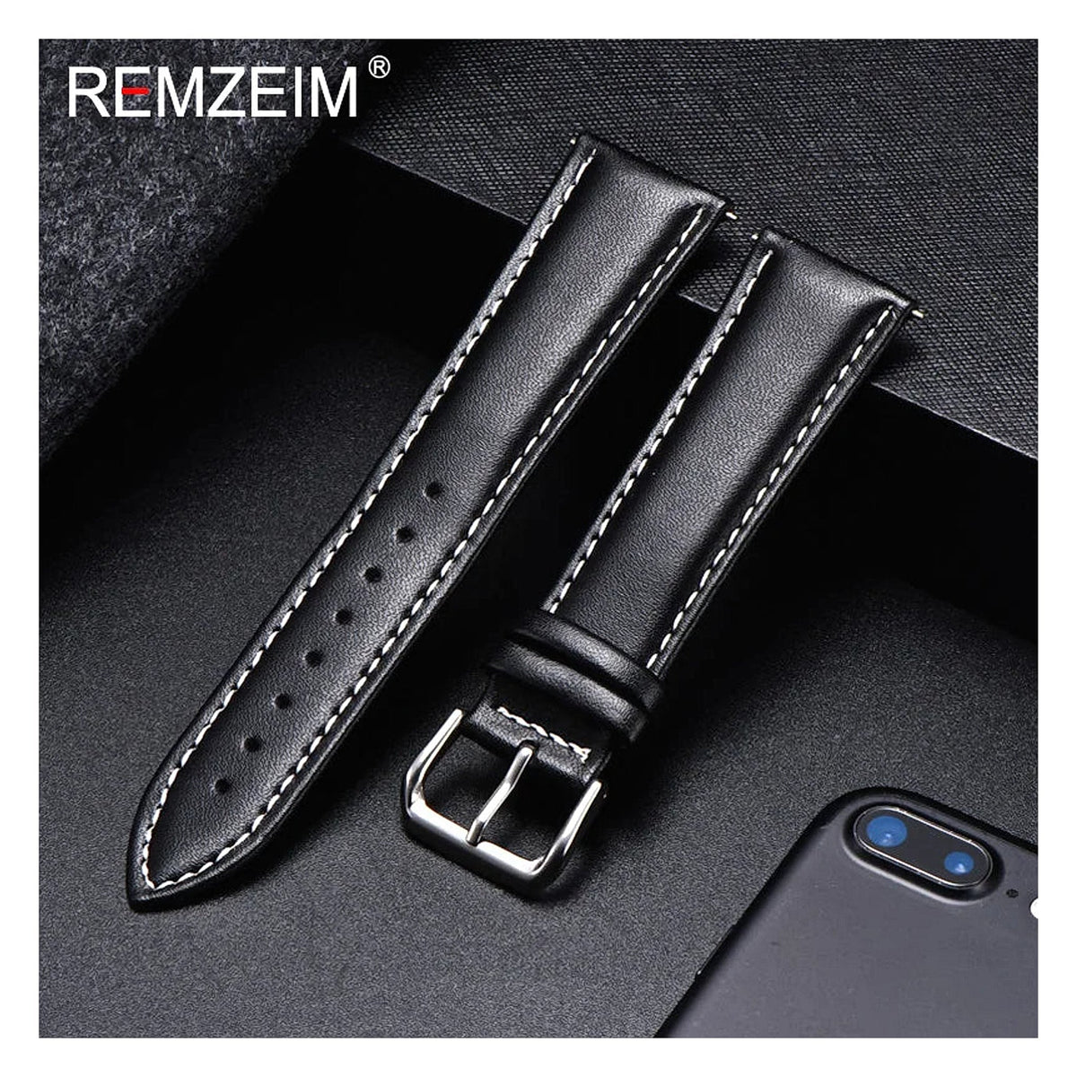 OnePlus Watch Soft Calfskin Band, Plain or White Stitching BandsCo Straps
