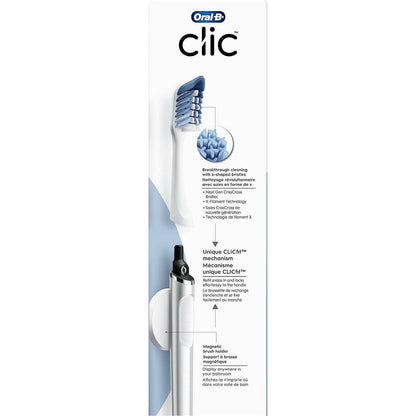 Oral-B Clic Deluxe Starter Kit, Manual Toothbrush with 3 Brush Heads & Magnetic Brush Mount DailySale