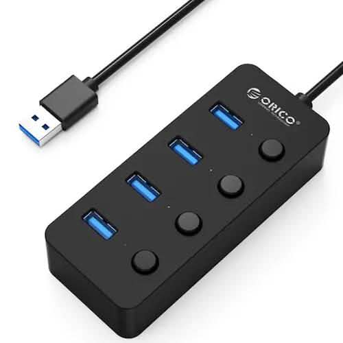 ORICO Splitter 4-Port USB 3.0 Faceup Design Hub DailySale