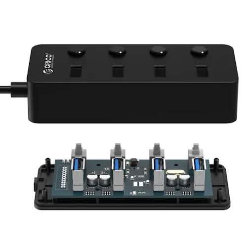 ORICO Splitter 4-Port USB 3.0 Faceup Design Hub DailySale