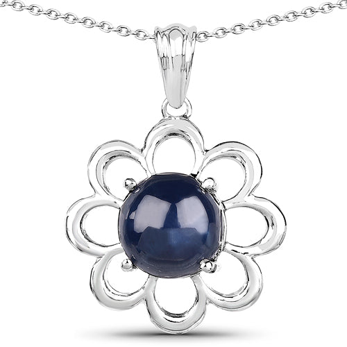 4.65 Carat Genuine Blue Sapphire .925 Sterling Silver Pendant Bids.com