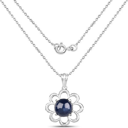 4.65 Carat Genuine Blue Sapphire .925 Sterling Silver Pendant Bids.com