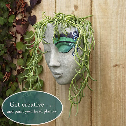 Outdoor Face Planter with Drainage for Cute Plants DailySale