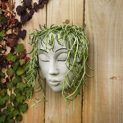 Outdoor Face Planter with Drainage for Cute Plants DailySale