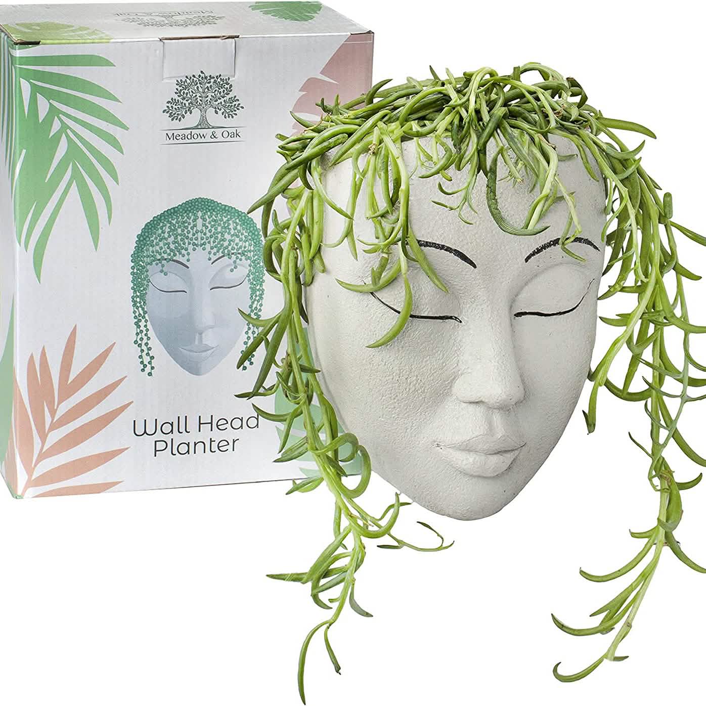 Outdoor Face Planter with Drainage for Cute Plants DailySale