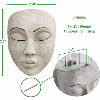 Outdoor Face Planter with Drainage for Cute Plants DailySale