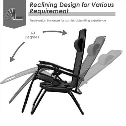 Outdoor Folding Zero Gravity Reclining Lounge Chair DailySale