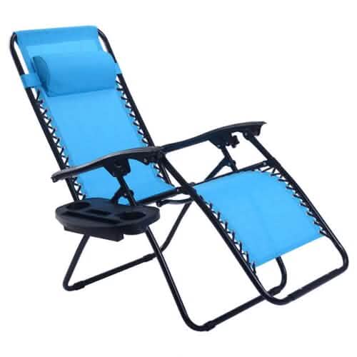 Outdoor Folding Zero Gravity Reclining Lounge Chair DailySale