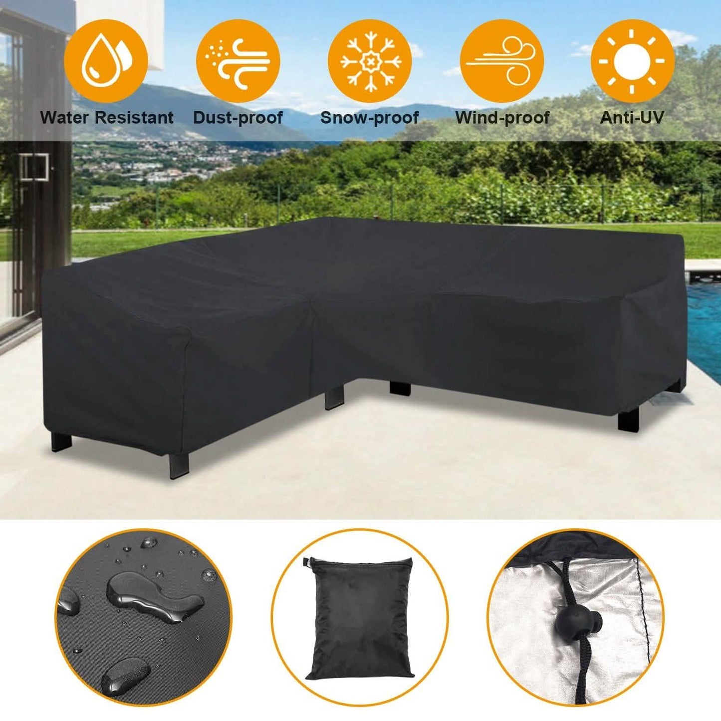 Outdoor L Shape Sofa Covers Water Resistant DailySale