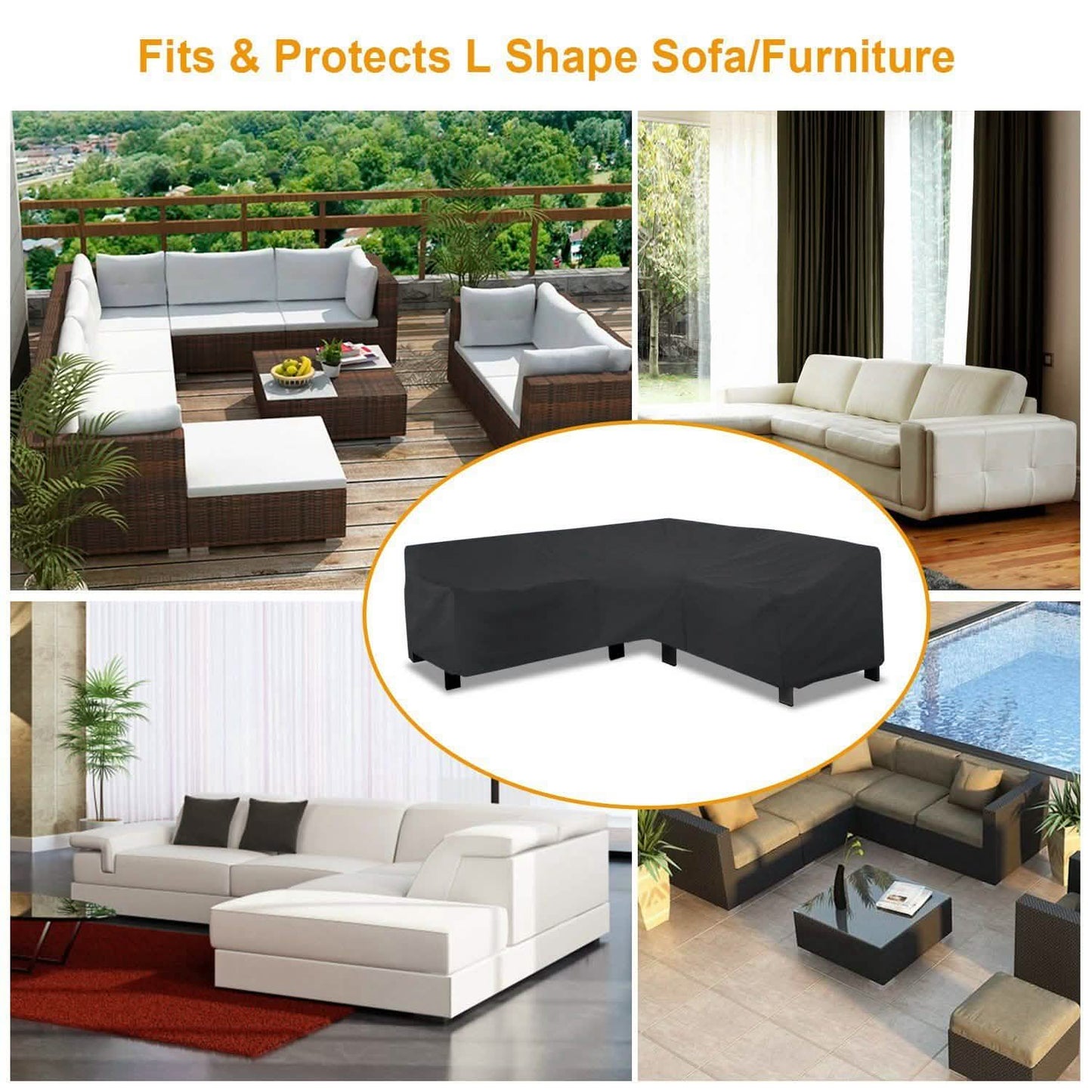 Outdoor L Shape Sofa Covers Water Resistant DailySale