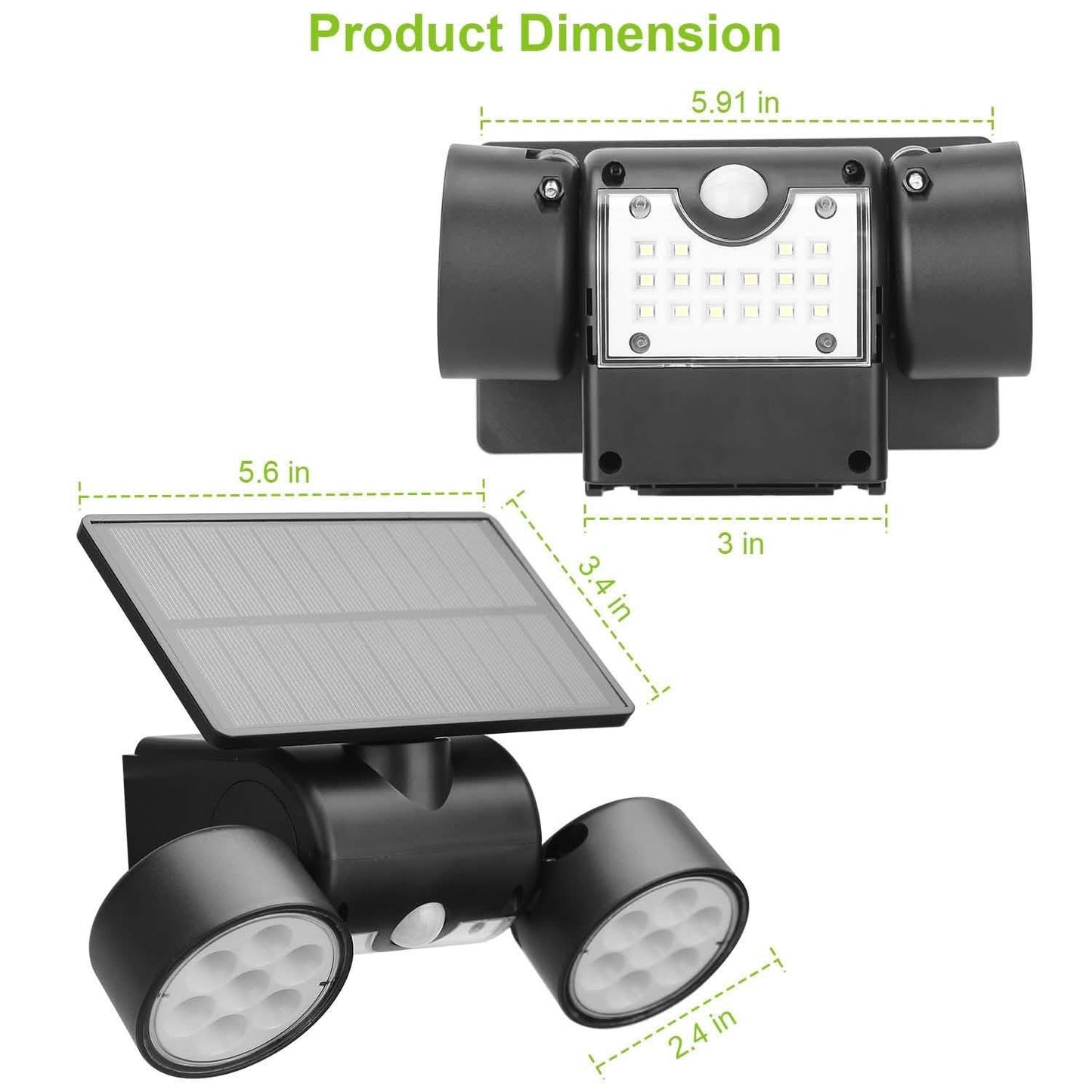 Outdoor PIR Motion Sensor Dusk To Dawn Solar Wall Lamps IP65 Waterproof DailySale