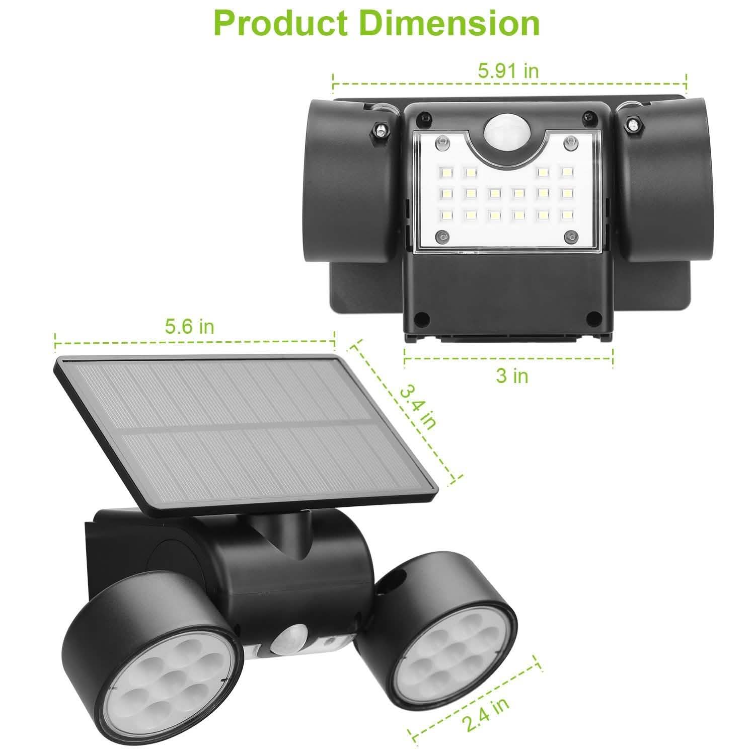 Outdoor PIR Motion Sensor Dusk To Dawn Solar Wall Lamps IP65 Waterproof DailySale
