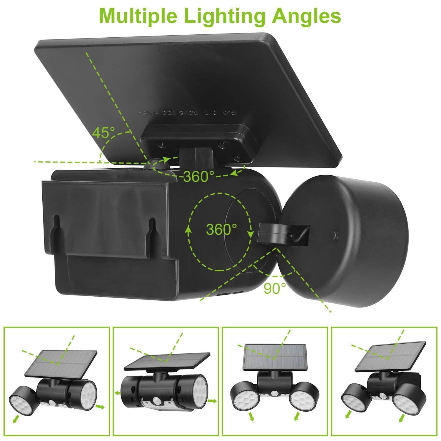 Outdoor PIR Motion Sensor Dusk To Dawn Solar Wall Lamps IP65 Waterproof DailySale