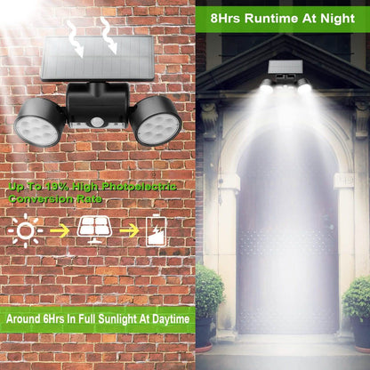 Outdoor PIR Motion Sensor Dusk To Dawn Solar Wall Lamps IP65 Waterproof DailySale