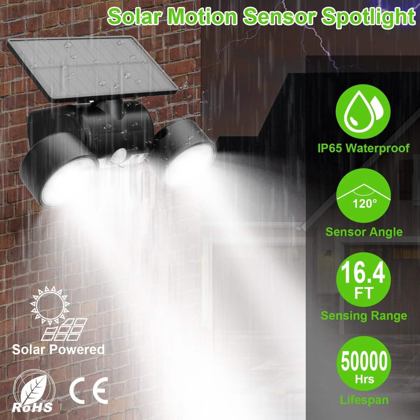 Outdoor PIR Motion Sensor Dusk To Dawn Solar Wall Lamps IP65 Waterproof DailySale